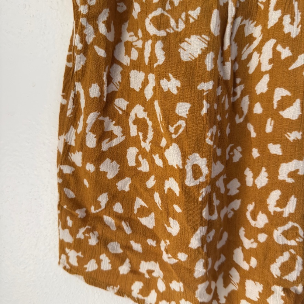 Savanna Jane Yellow Cheetah Print Embroidered  Flowy Top Women's Size Small Boho - Picture 3 of 8